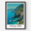 Cinque Terre Retro Travel Illustration