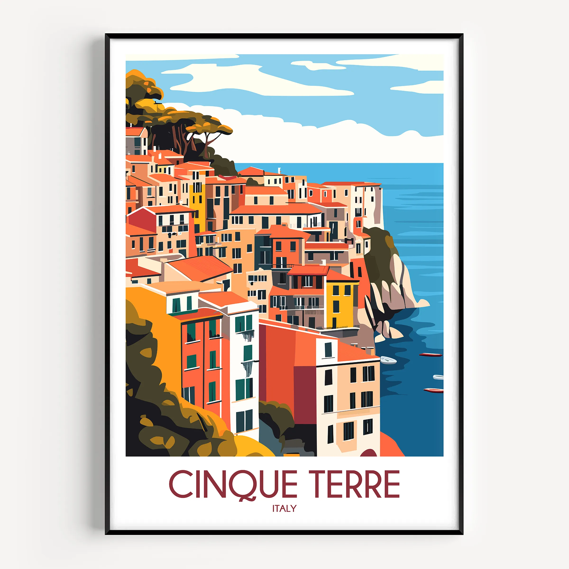 Cinque Terre Scenic Landscape Art