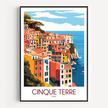 Cinque Terre Scenic Landscape Art
