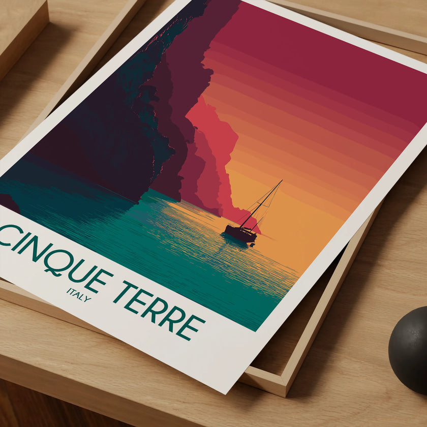 Cinque Terre Vintage Style Print