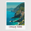 Cinque Terre Vintage Style Print