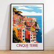 Cinque Terre Vintage Style Print