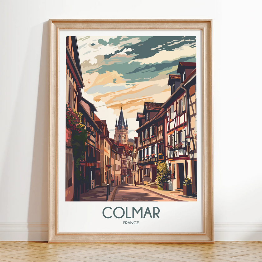 Colmar Retro Travel Illustration