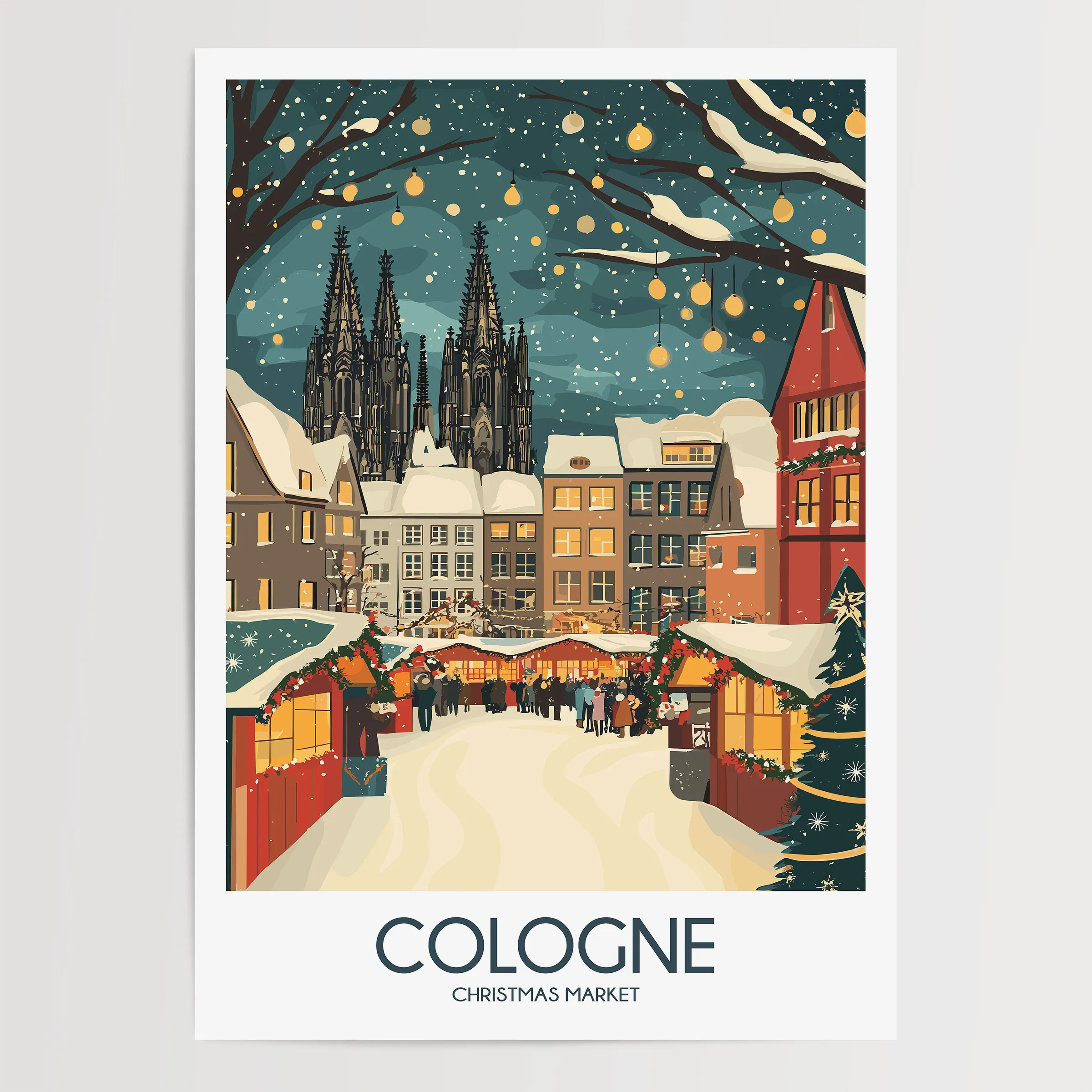 Cologne Retro Travel Illustration