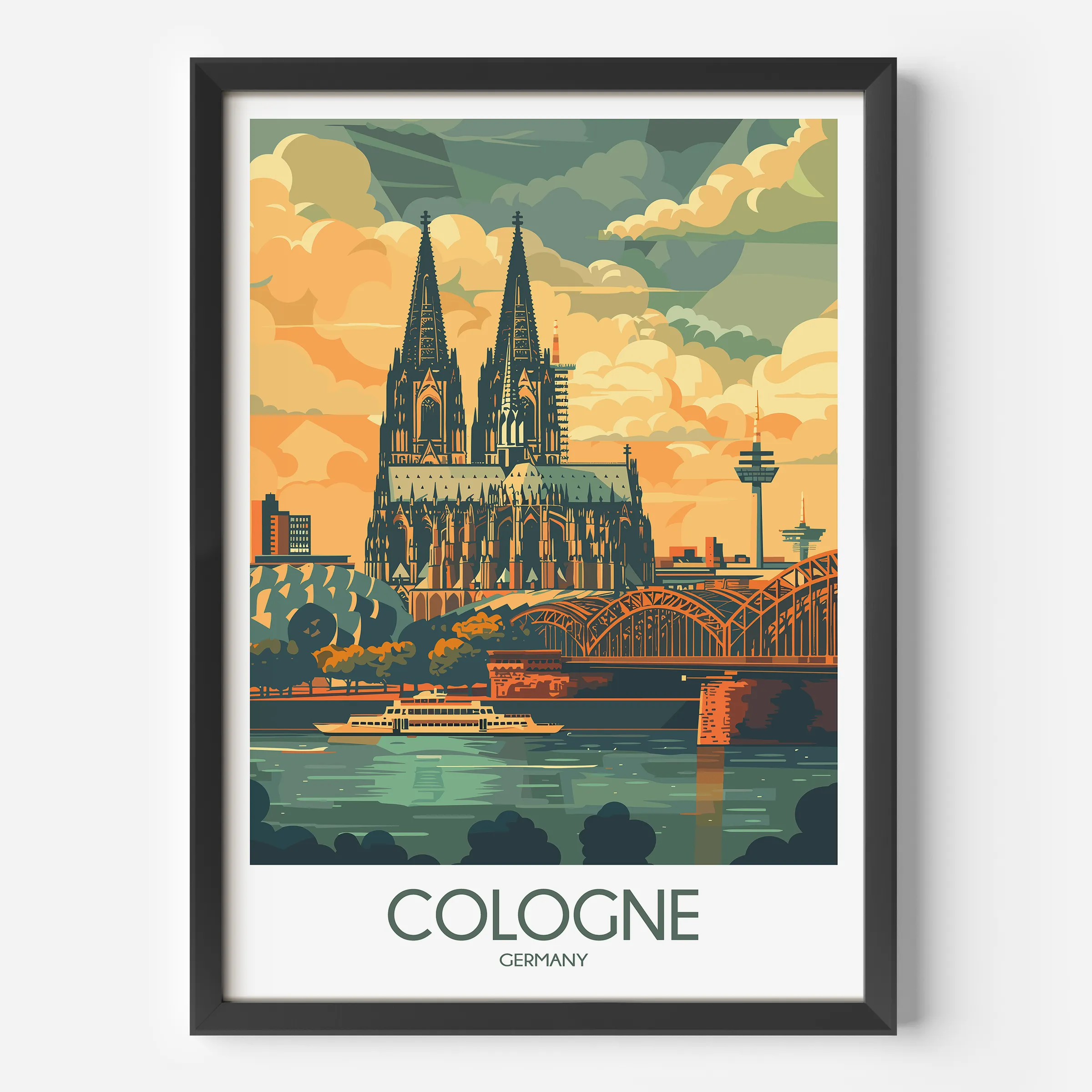 Cologne Vintage Style Print