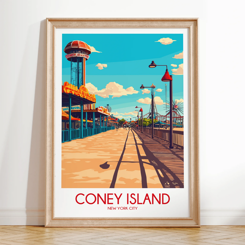 Coney Island Minimalist Wall Art