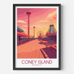Coney Island Minimalist Wall Art