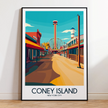 Coney Island Minimalist Wall Art
