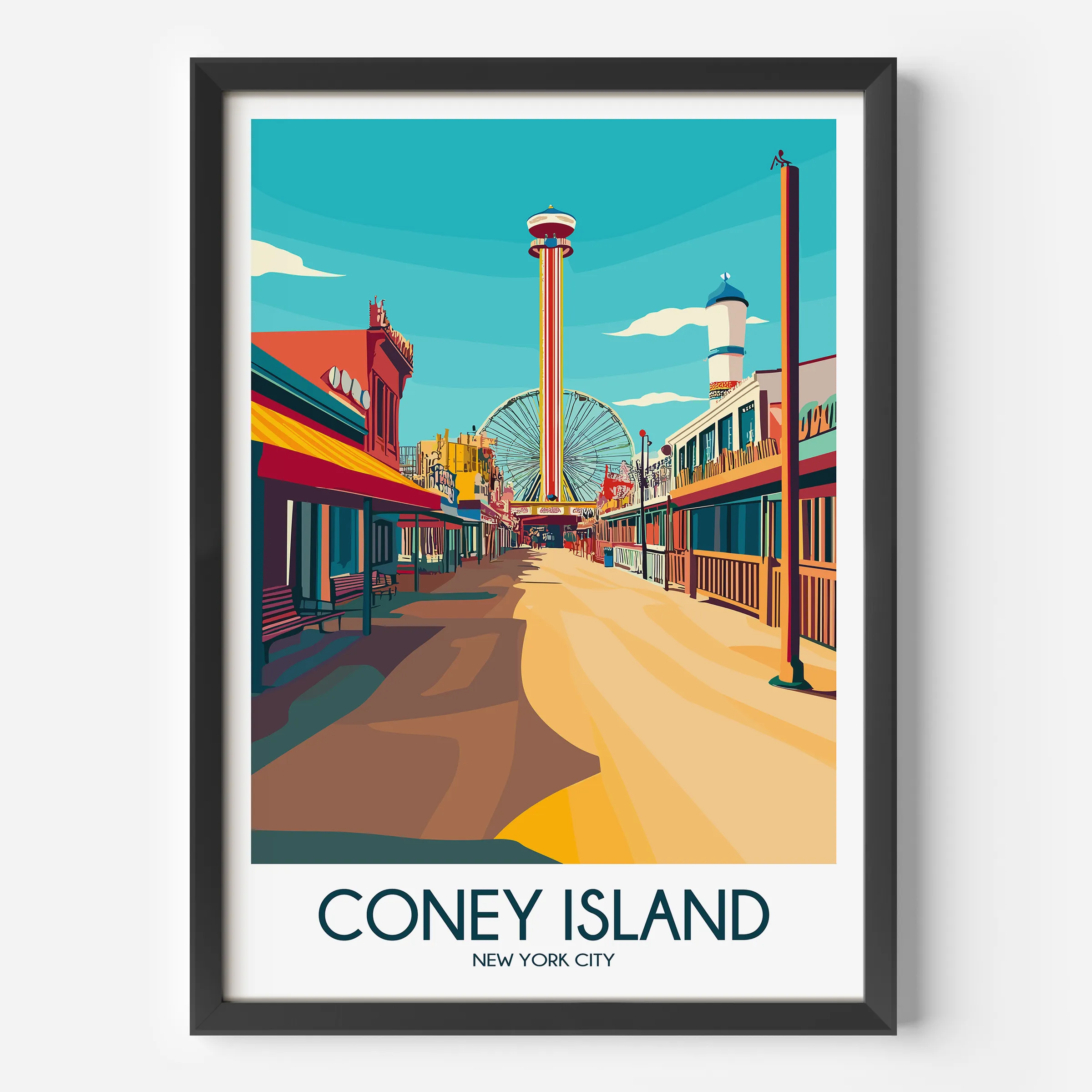 Coney Island Modern Travel Poster