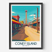 Coney Island Modern Travel Poster