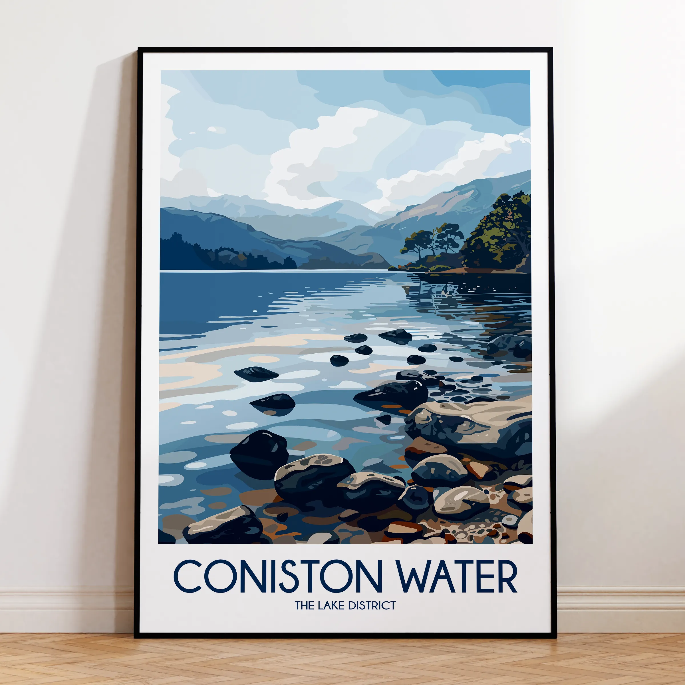Coniston Water Modern Travel Poster