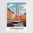 Copenhagen Retro Travel Illustration