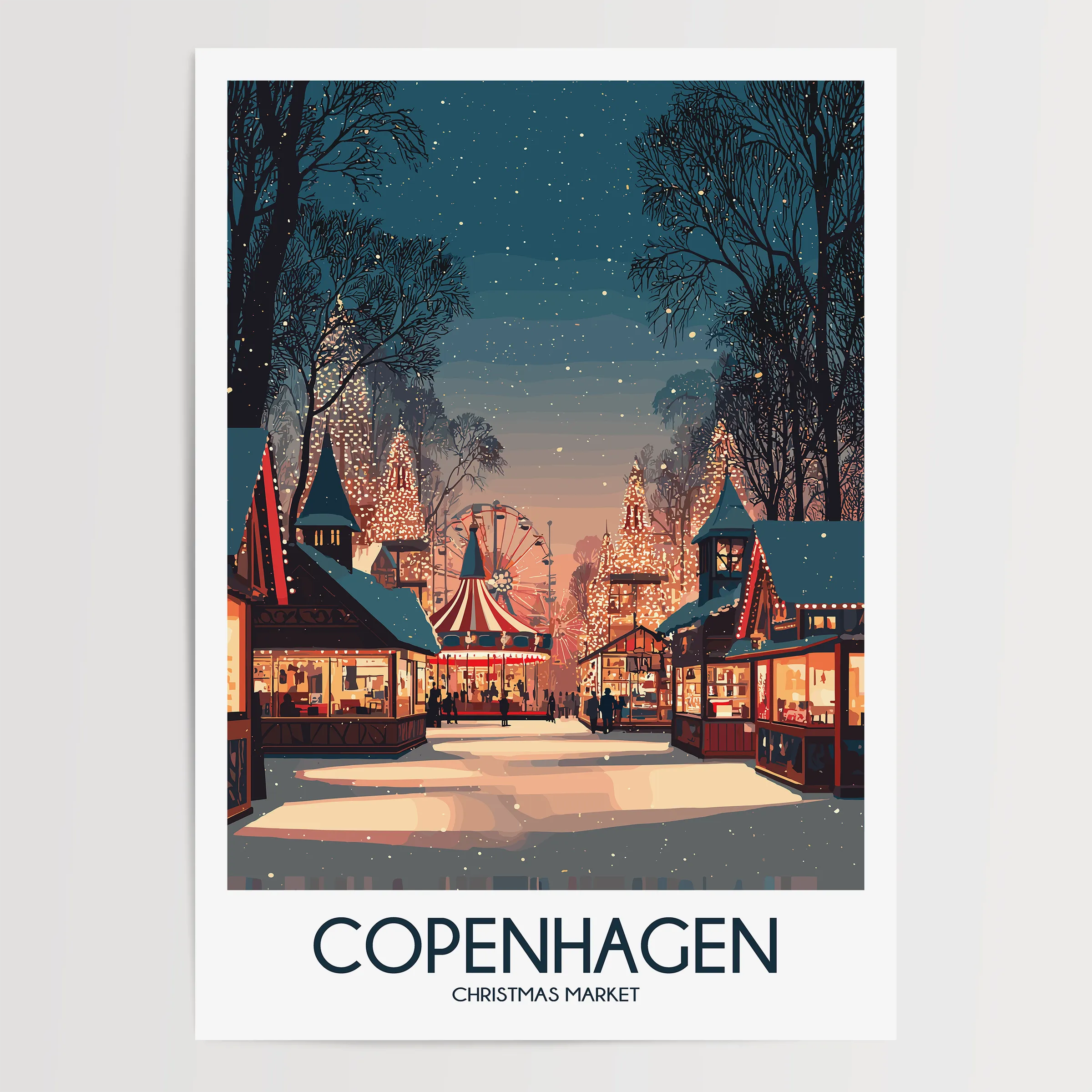 Copenhagen Retro Travel Illustration