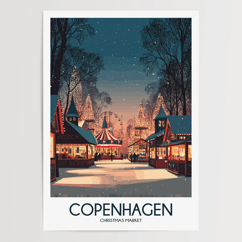 Copenhagen Retro Travel Illustration