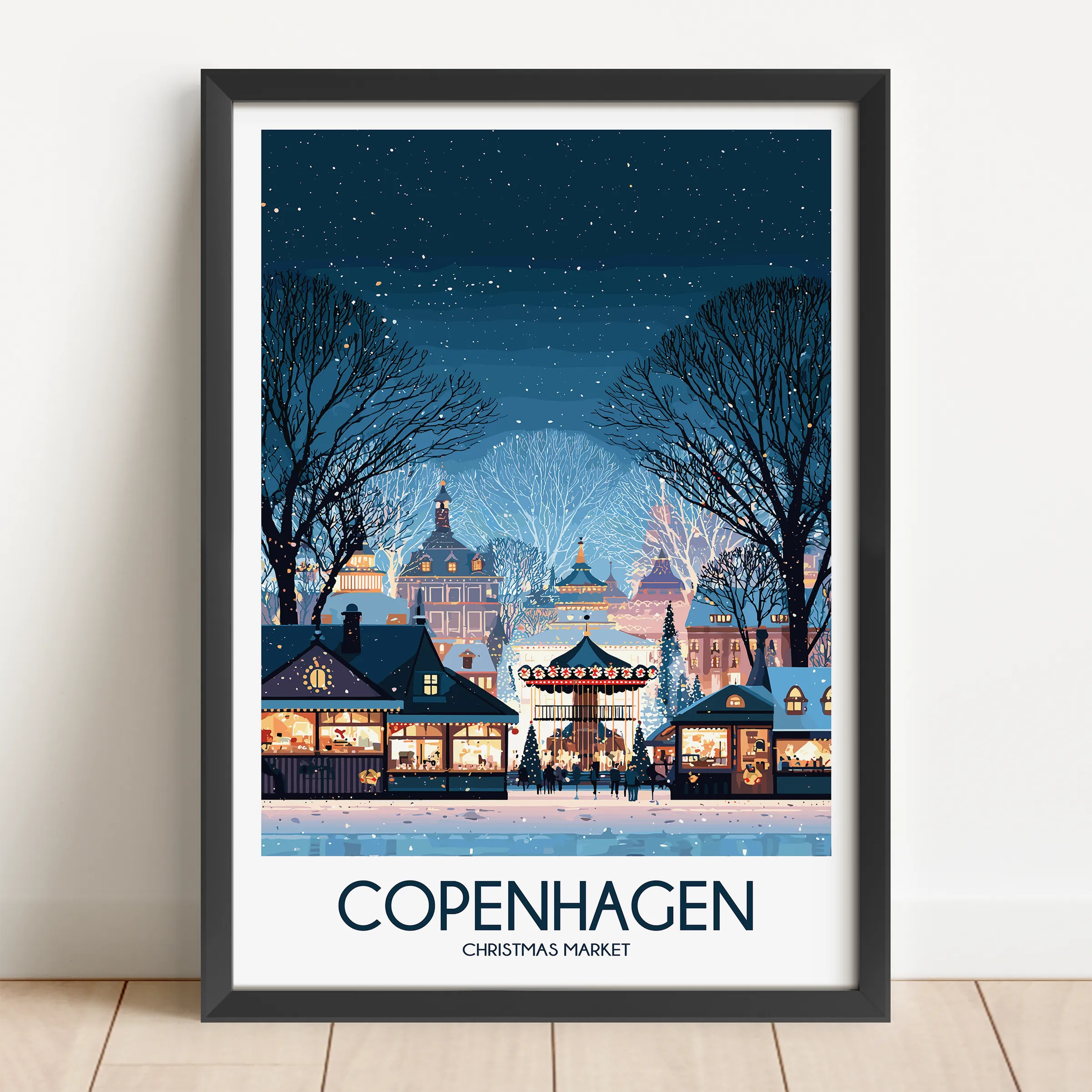 Copenhagen Retro Travel Illustration