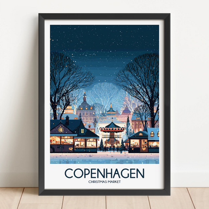 Copenhagen Retro Travel Illustration