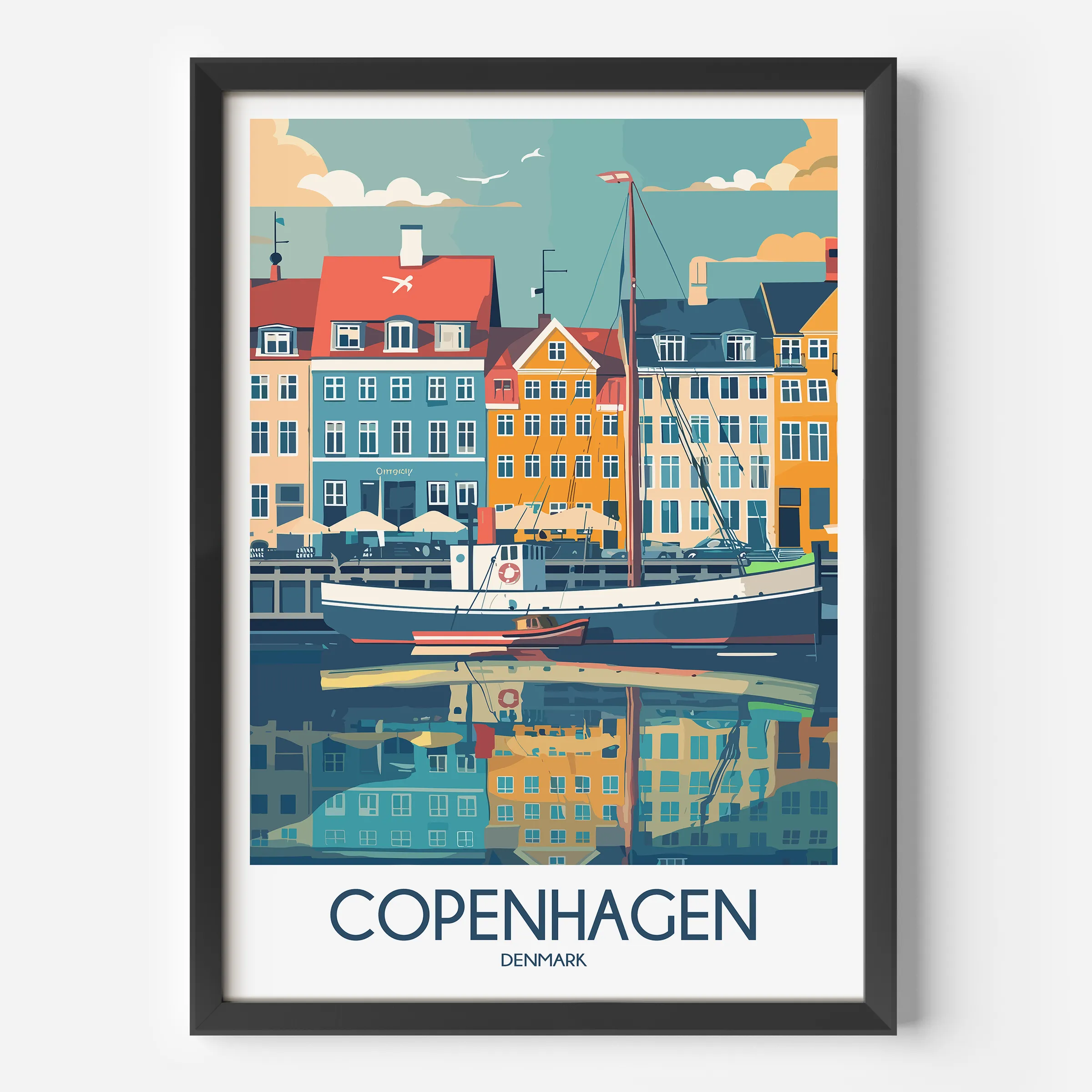 Copenhagen Retro Travel Illustration