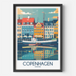 Copenhagen Retro Travel Illustration