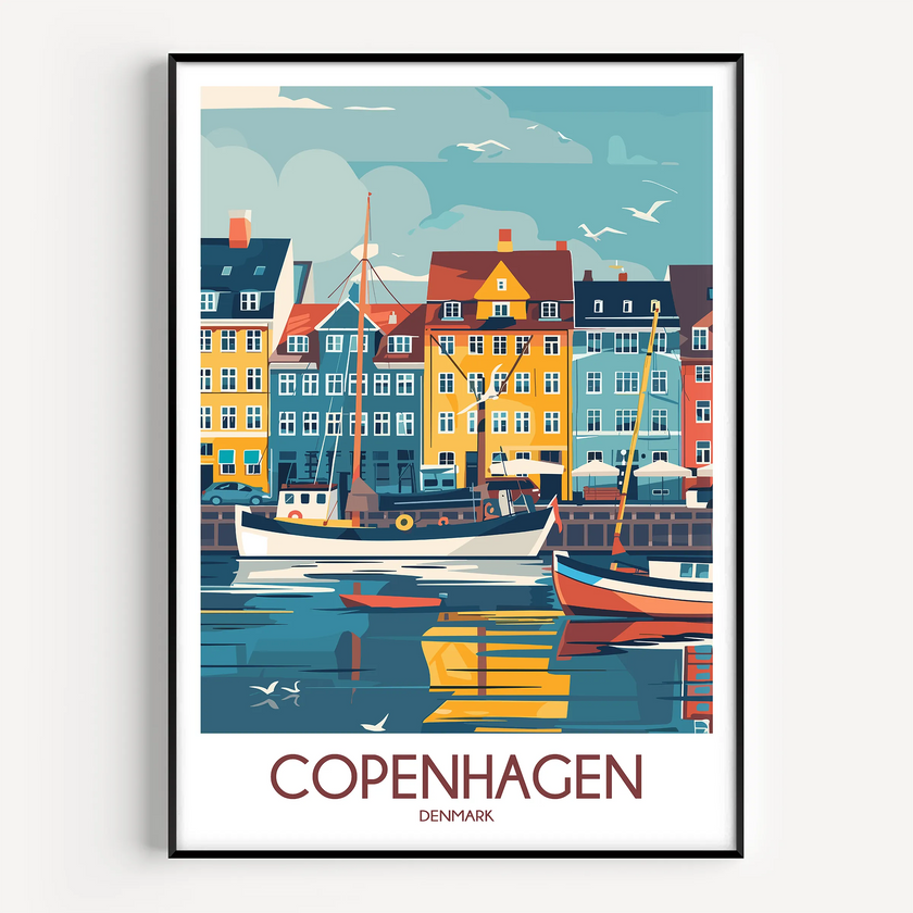Copenhagen Retro Travel Illustration