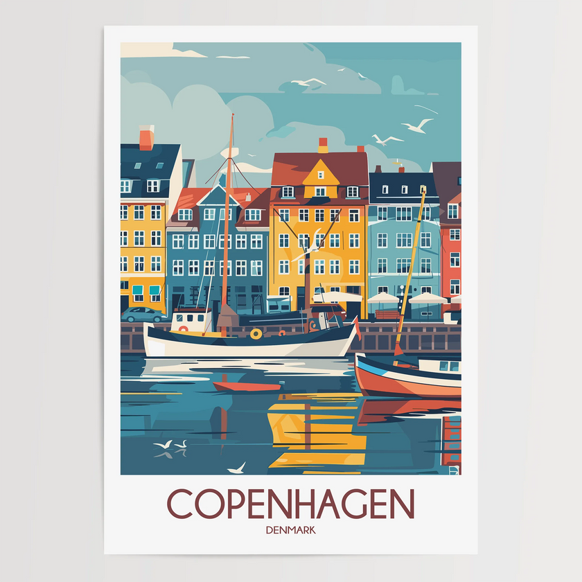 Copenhagen Vintage Style Print