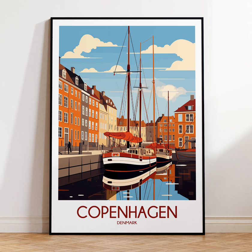Copenhagen Vintage Style Print