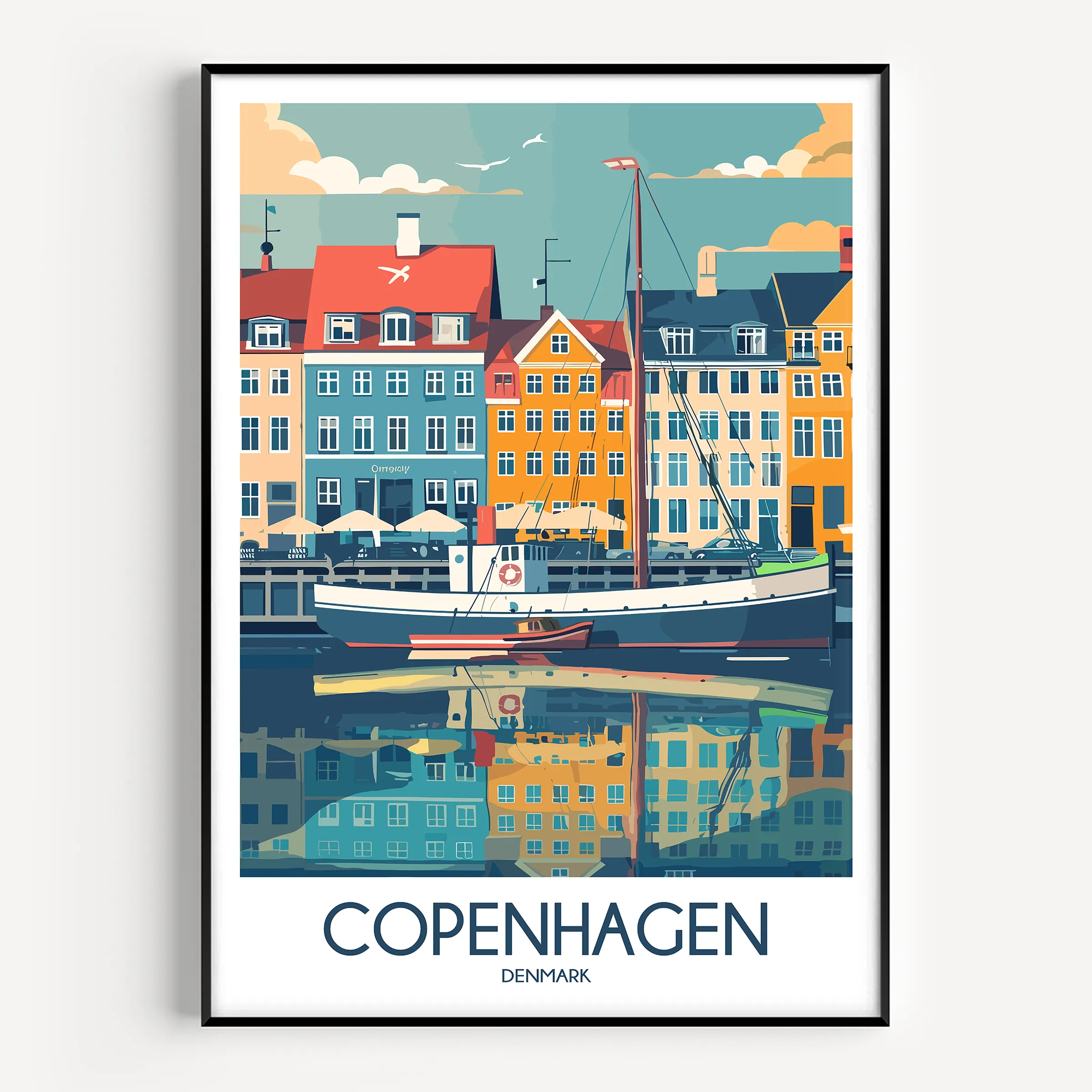 Copenhagen Vintage Style Print