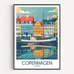 Copenhagen Vintage Style Print