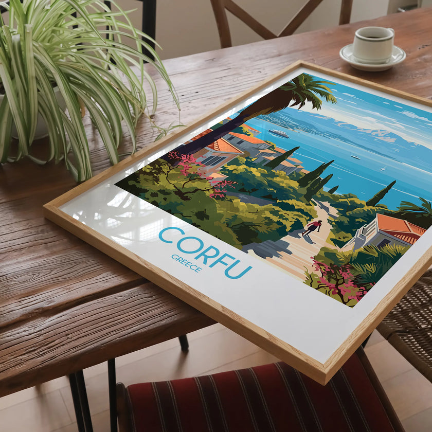 Corfu Retro Travel Illustration
