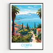Corfu Vintage Style Print