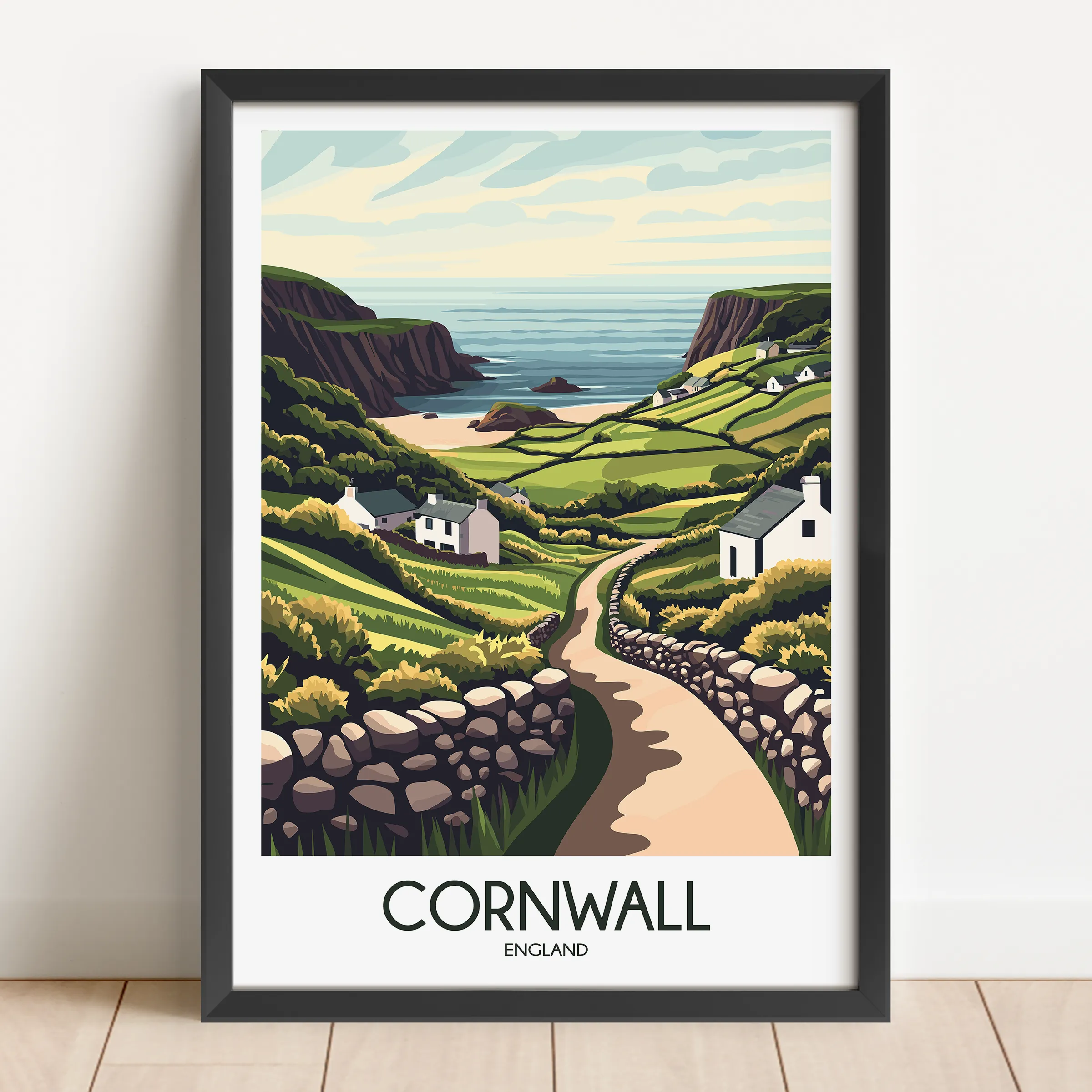 Cornwall Modern Travel Poster