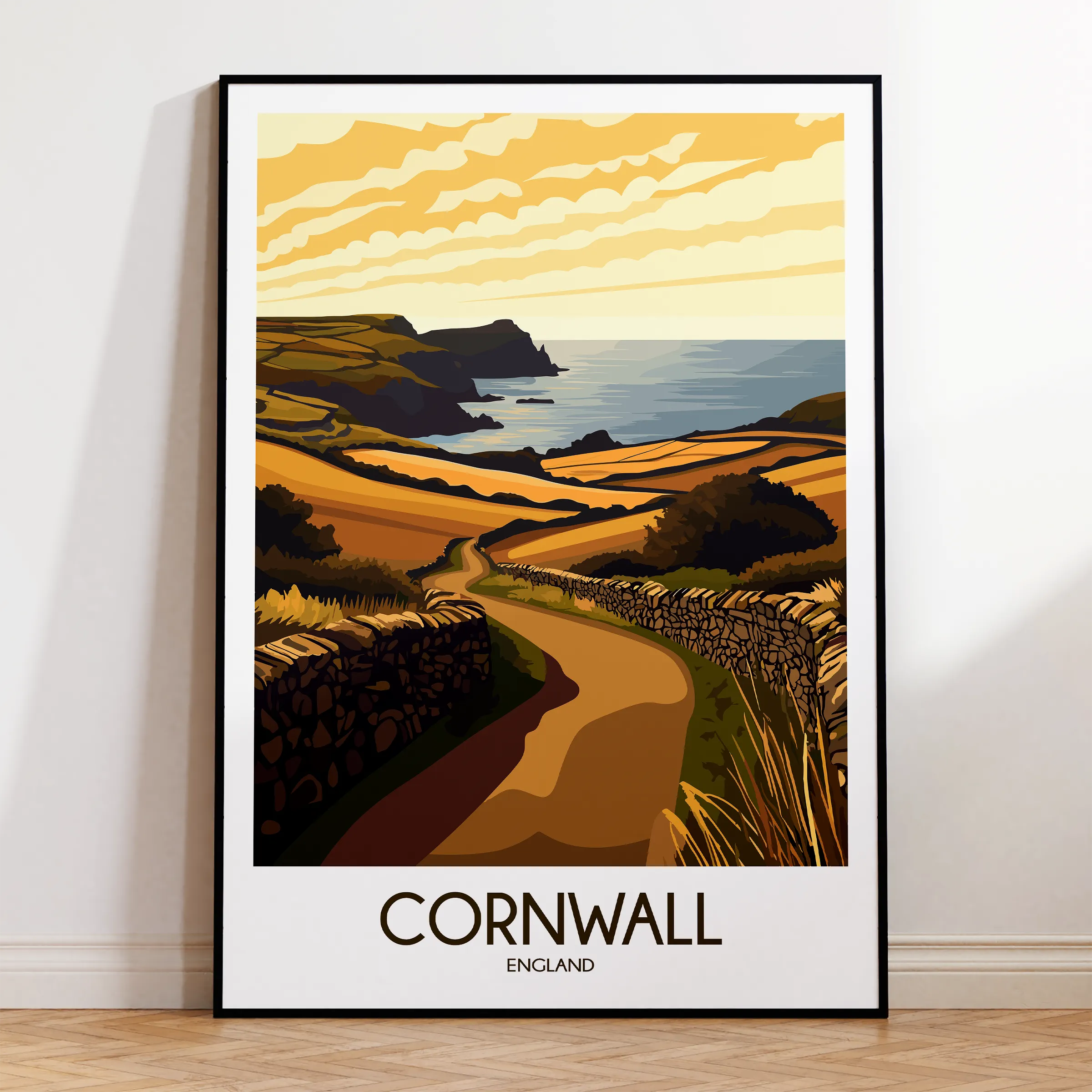 Cornwall Modern Travel Poster