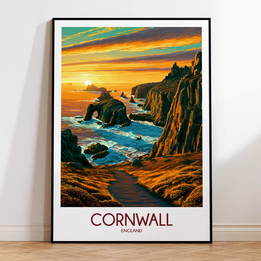 Cornwall Modern Travel Poster