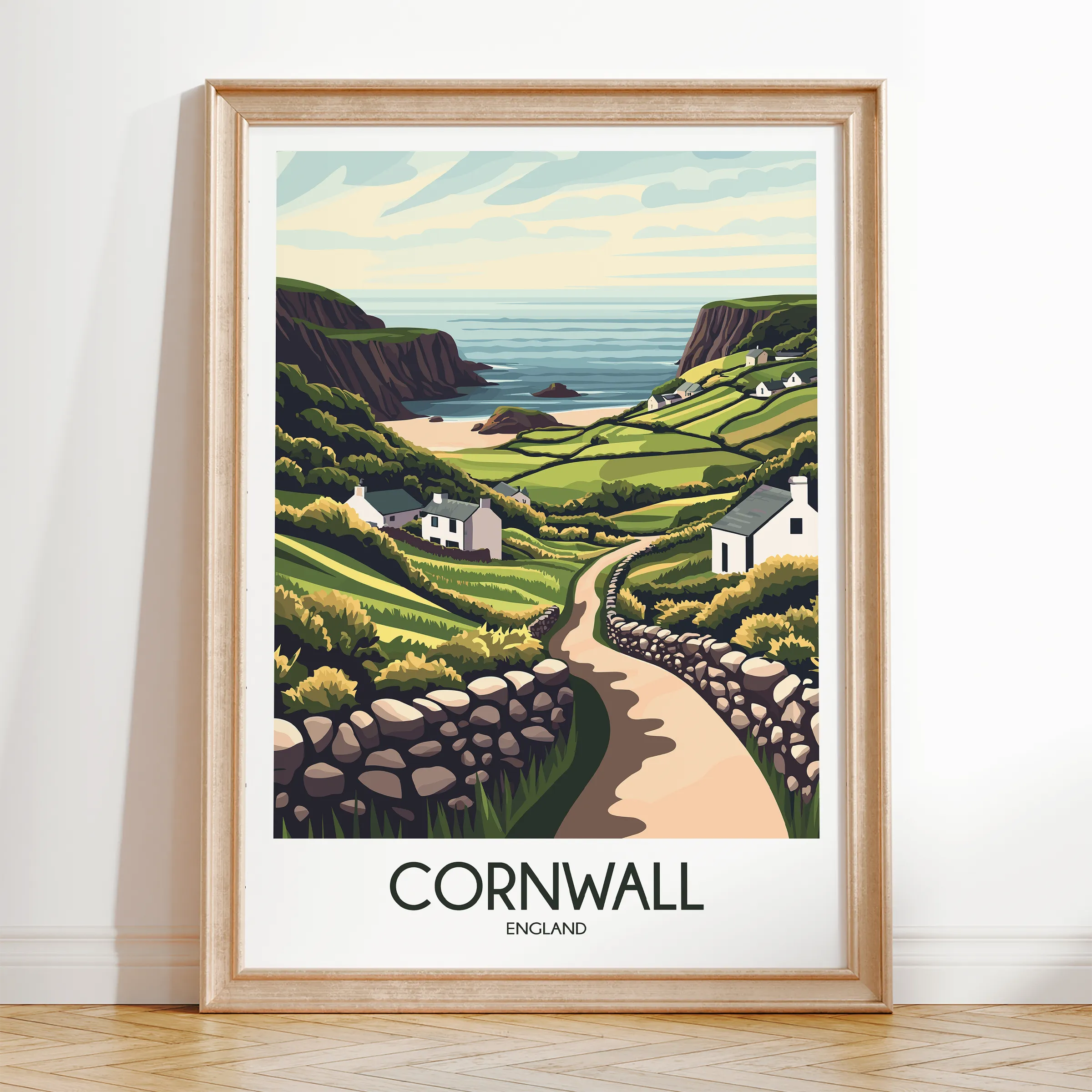 Cornwall Vintage Style Print