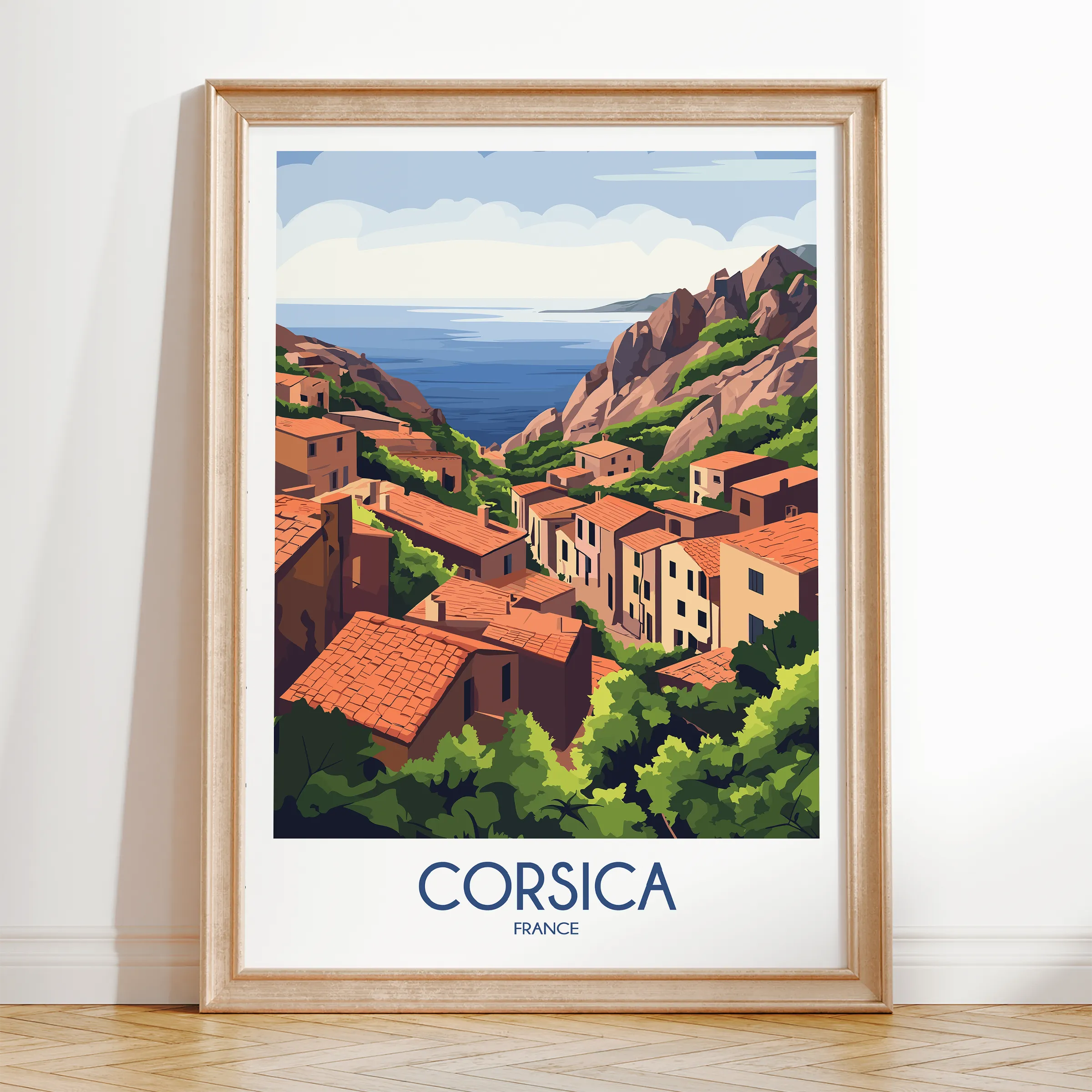 Corsica Modern Travel Poster