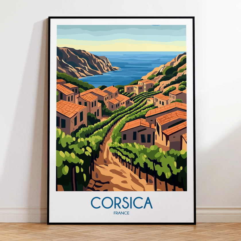 Corsica Modern Travel Poster