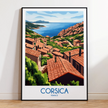 Corsica Retro Travel Illustration
