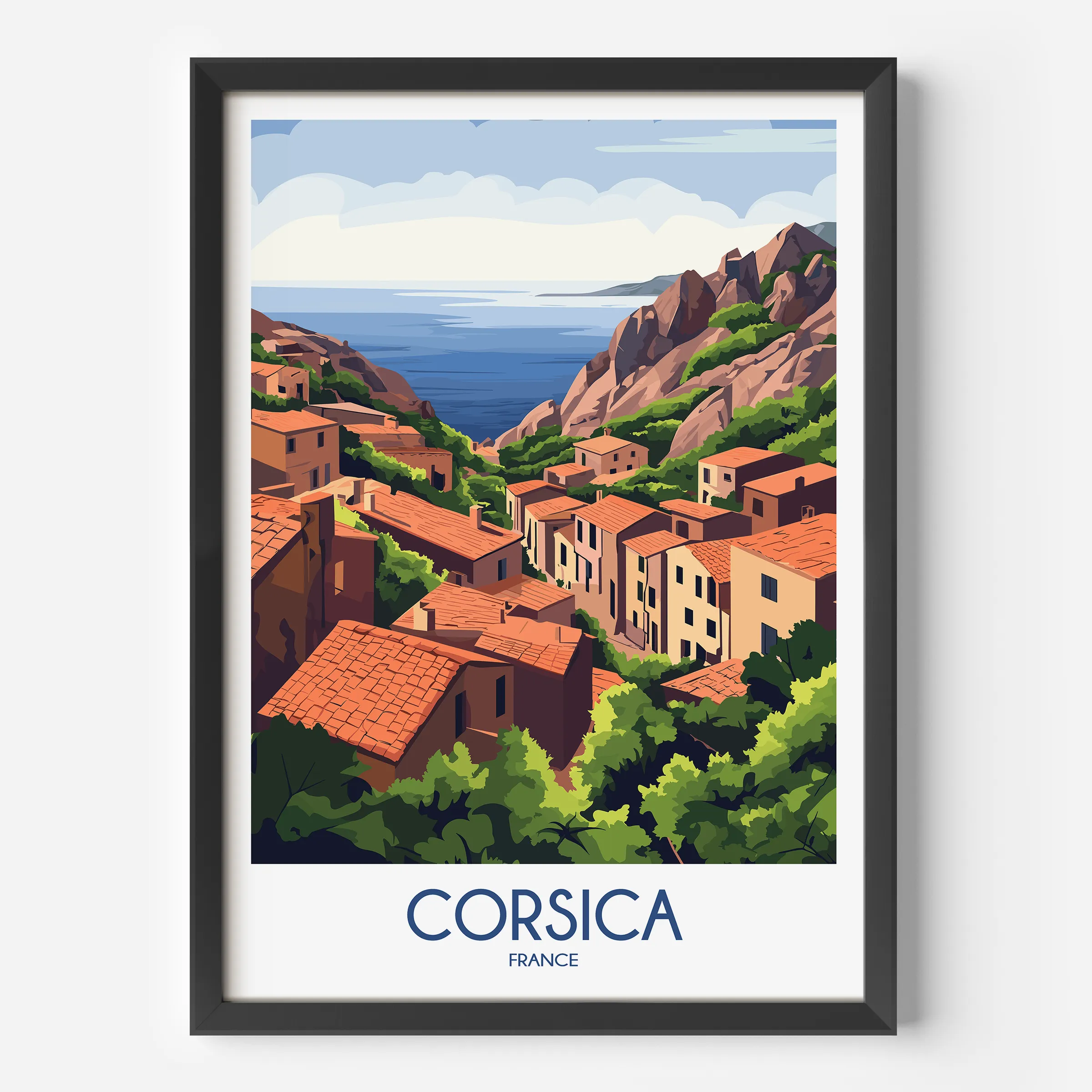 Corsica Vintage Style Print