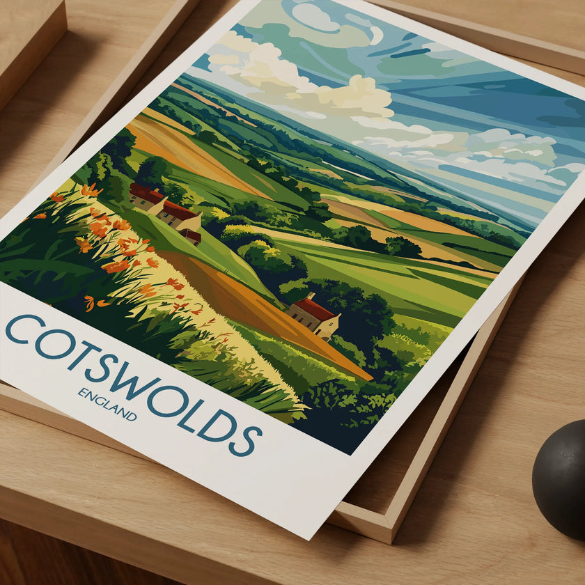 Cotswolds Modern Travel Poster
