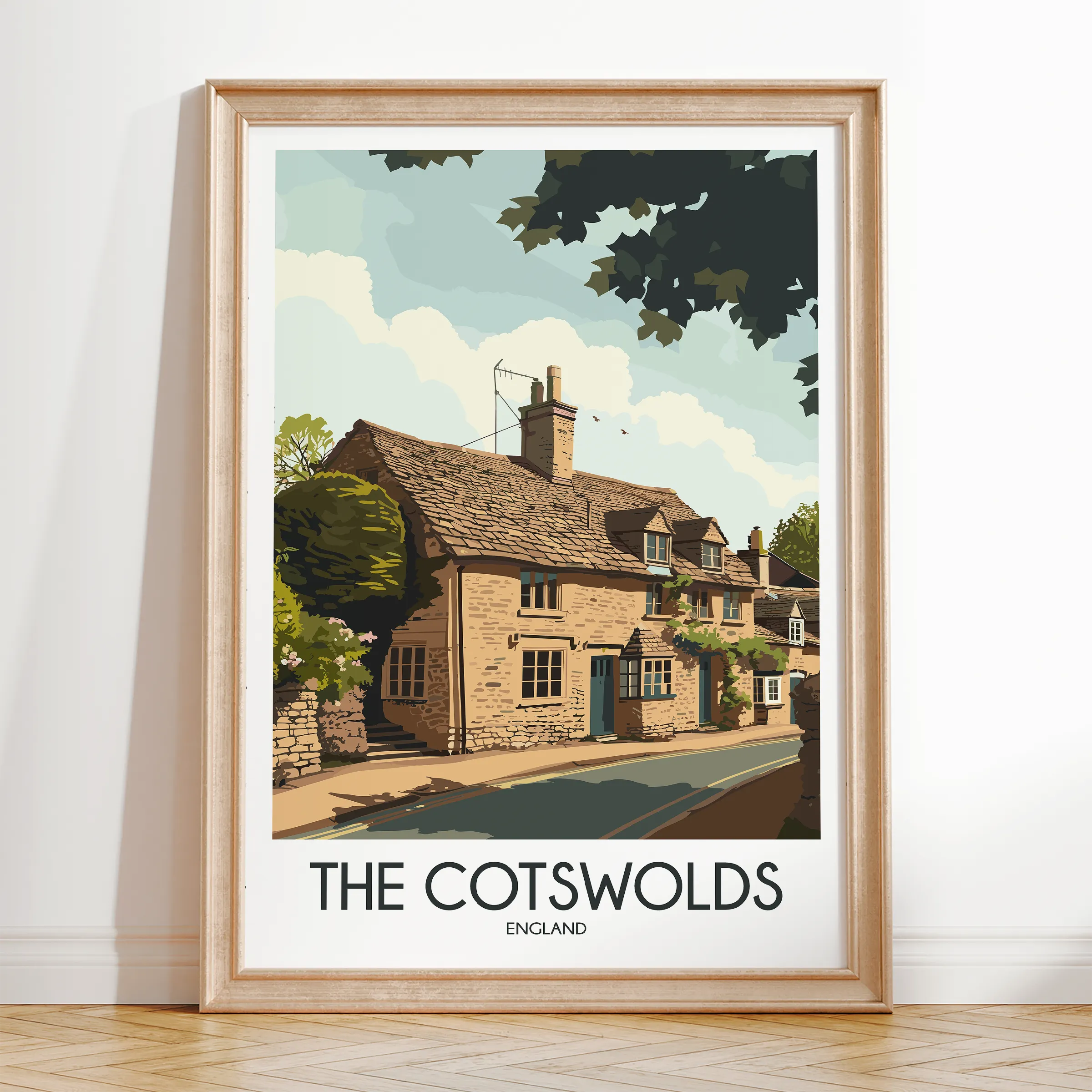 Cotswolds Modern Travel Poster