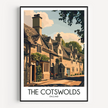 Cotswolds Retro Travel Illustration
