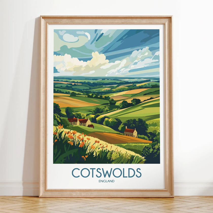 Cotswolds Vintage Style Print