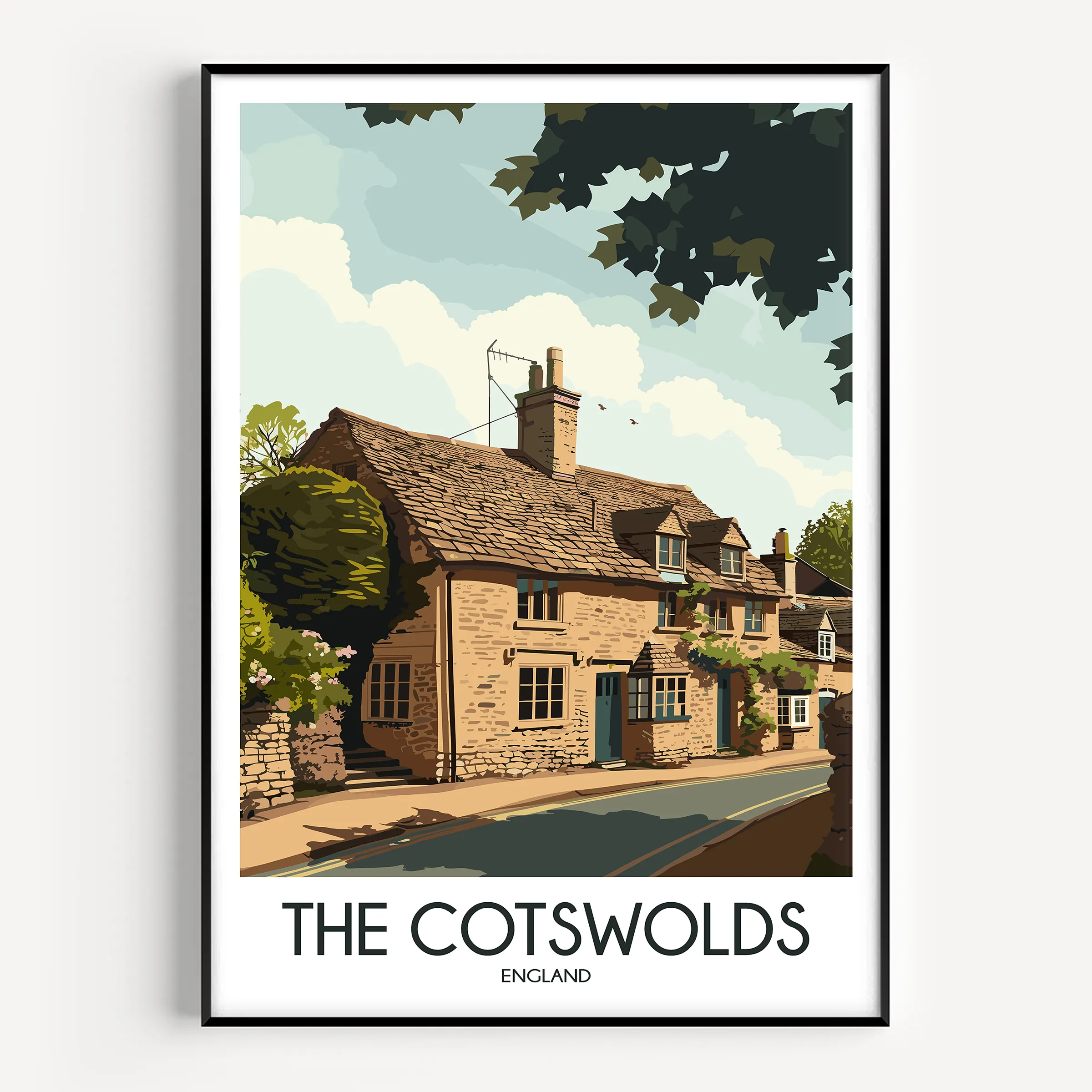 Cotswolds Vintage Style Print