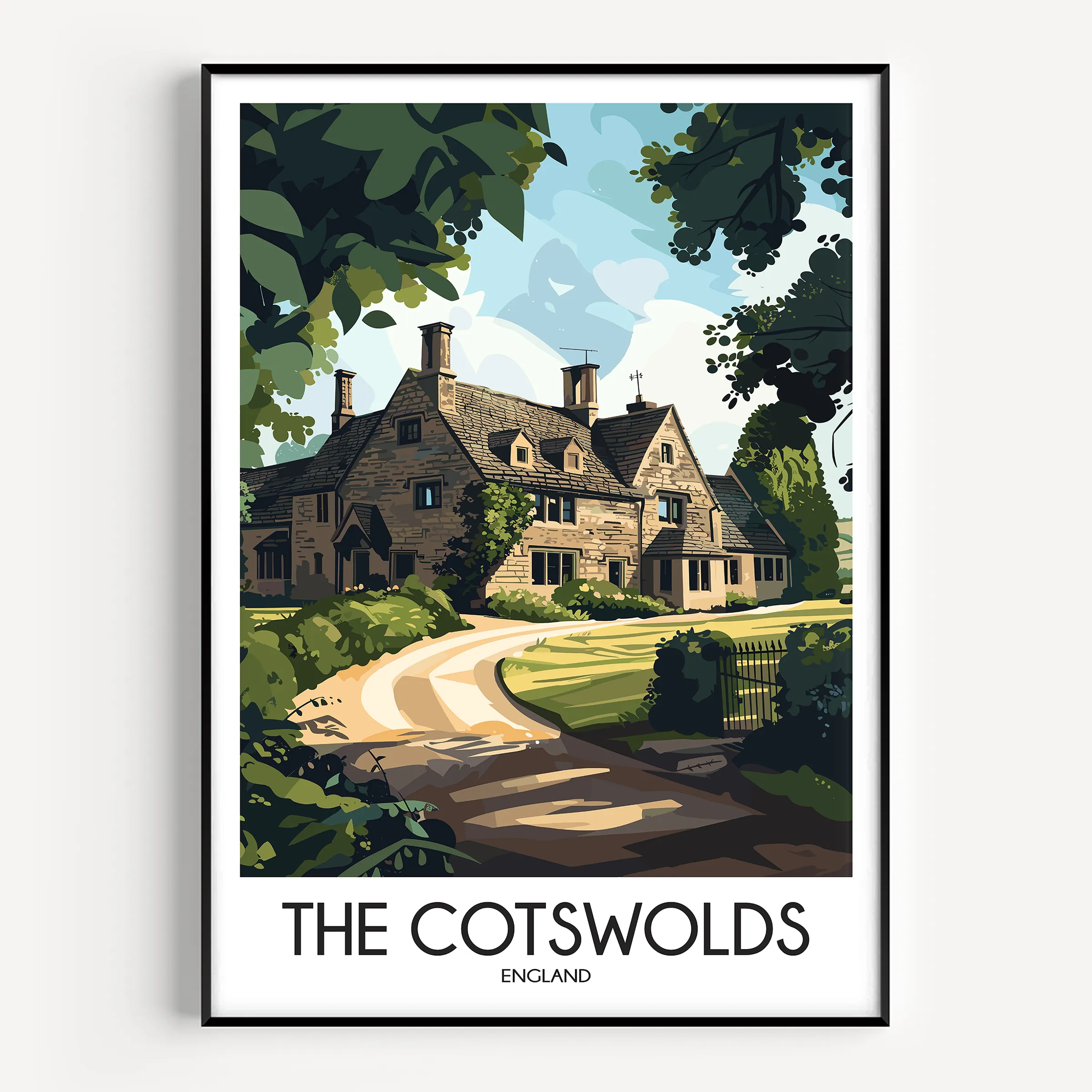 Cotswolds Vintage Style Print