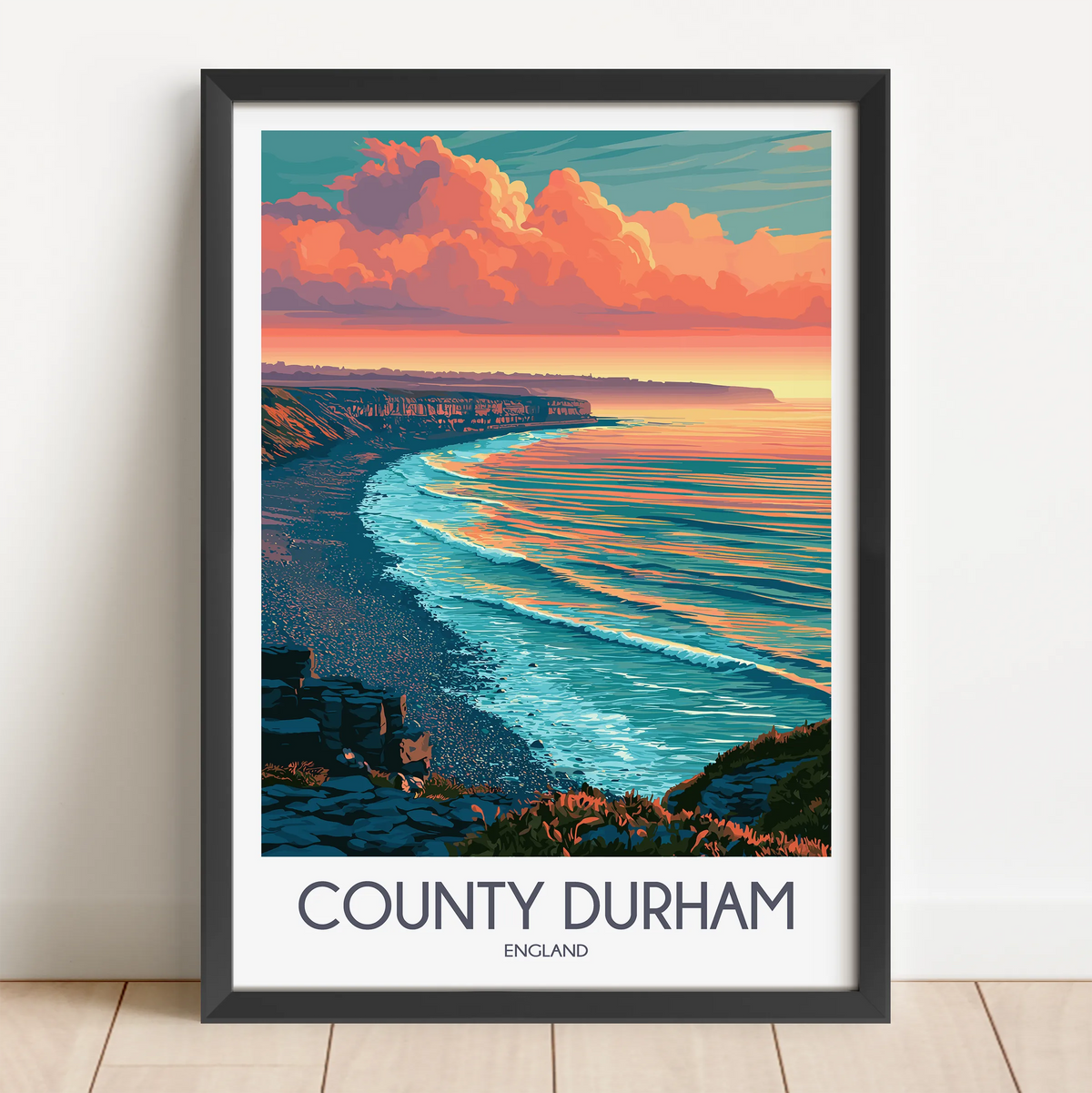County Durham Minimalist Wall Art