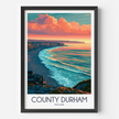 County Durham Retro Travel Illustration