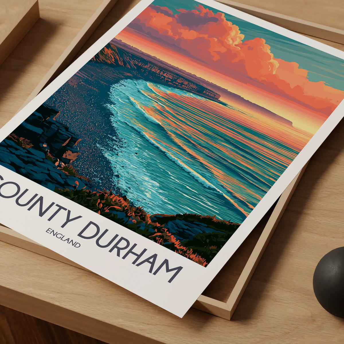 County Durham Vintage Style Print