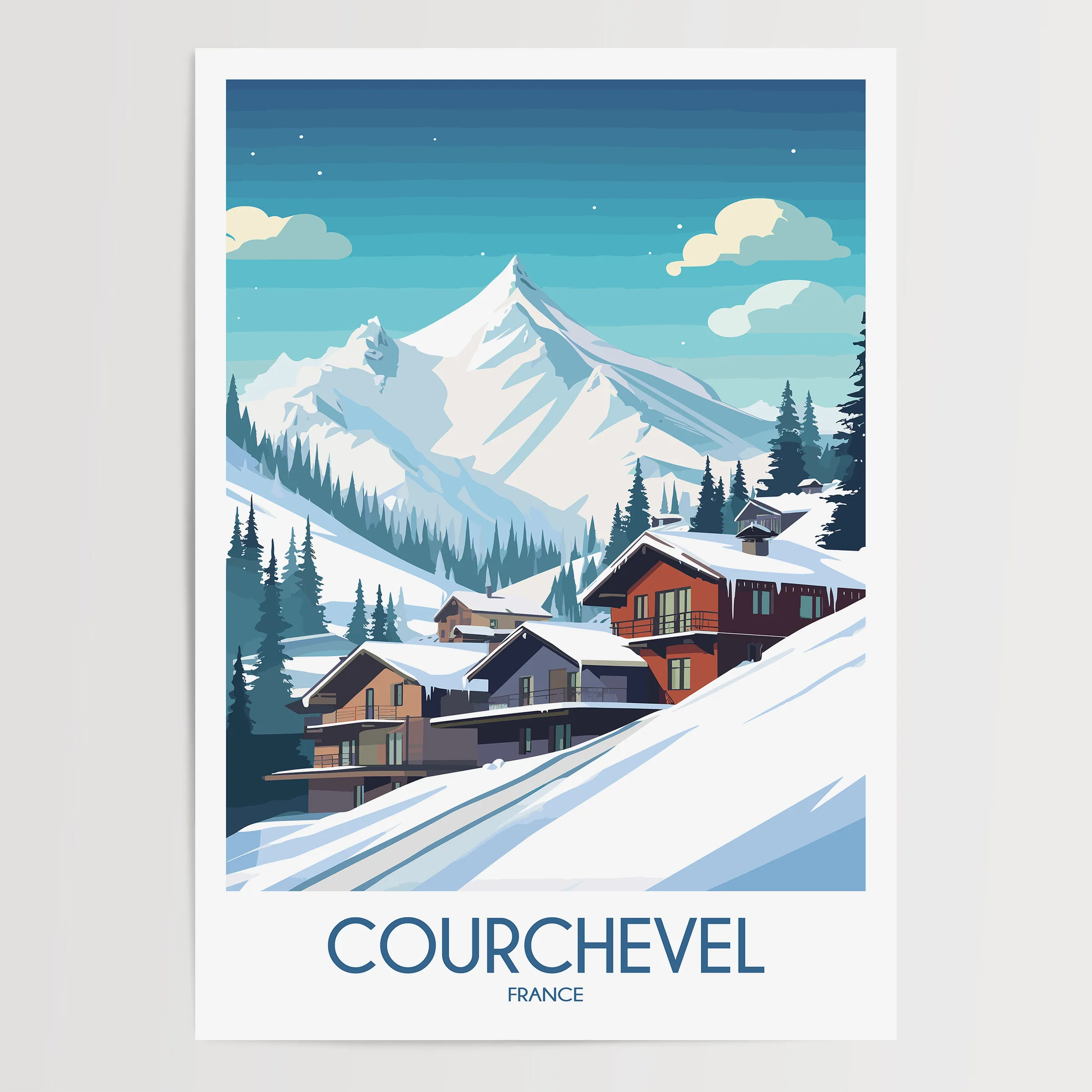 Courchevel Modern Travel Poster