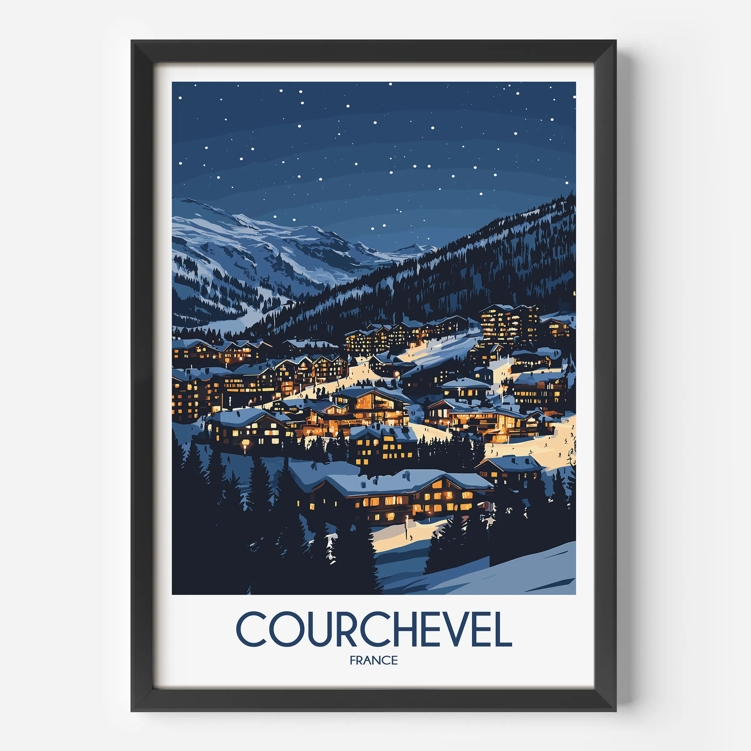 Courchevel Retro Travel Illustration