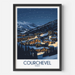 Courchevel Retro Travel Illustration