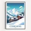Courchevel Retro Travel Illustration